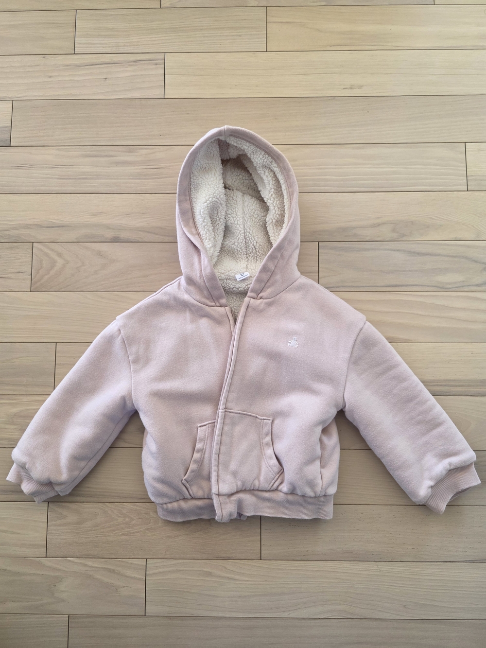 4T Fleece Lined Hooded Jacket - Light Pink